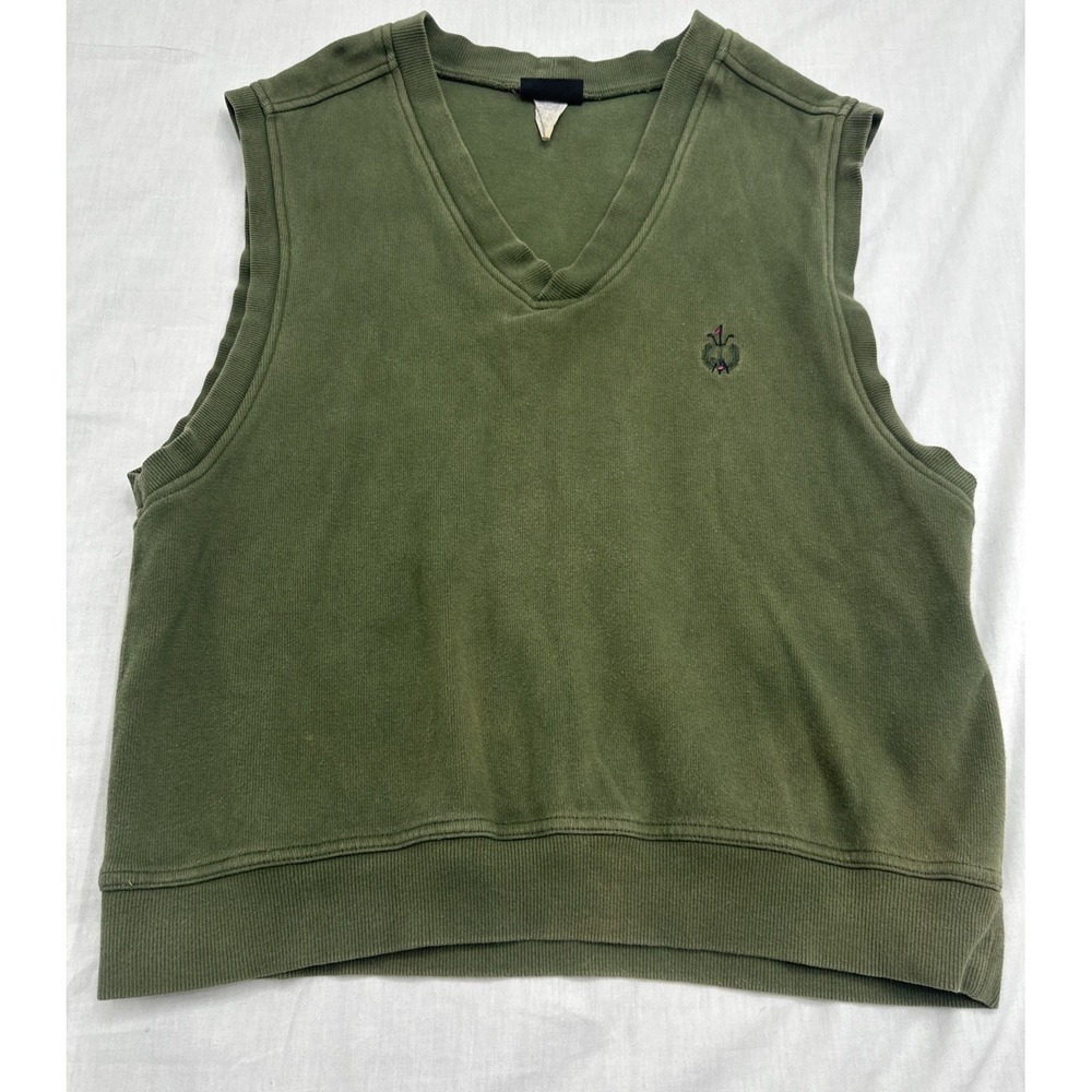 Vintage Green Jantzen Sport Cotton Knit Golf Sweater Vest - Men's M/L